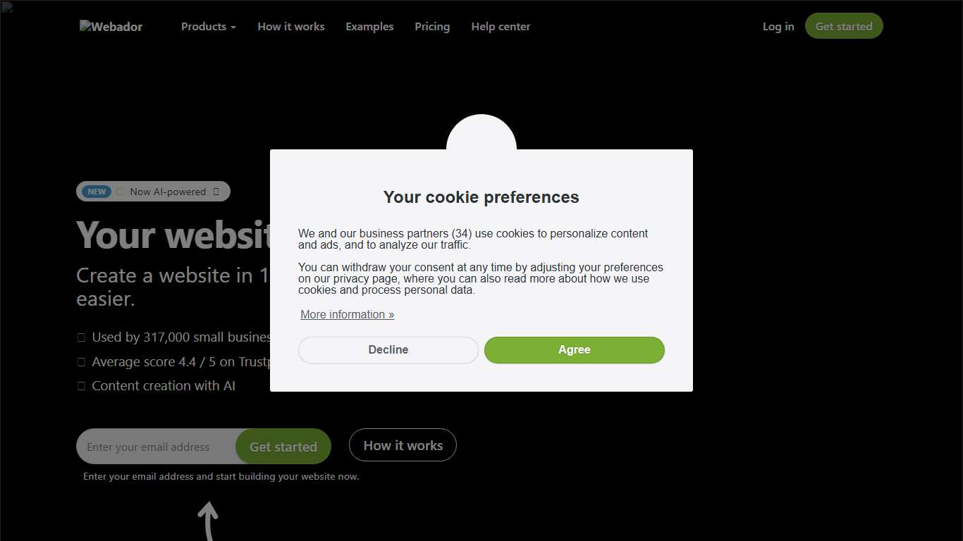 Create Your Own Website 2026 Free .COM domain - Webador - Webador